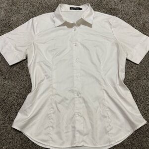 Punnow Women’s White Casual Button Down Shirt
